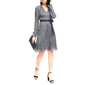 Banana Republic dress - NWT pleated silver metallic midi dress size 14 **no belt
